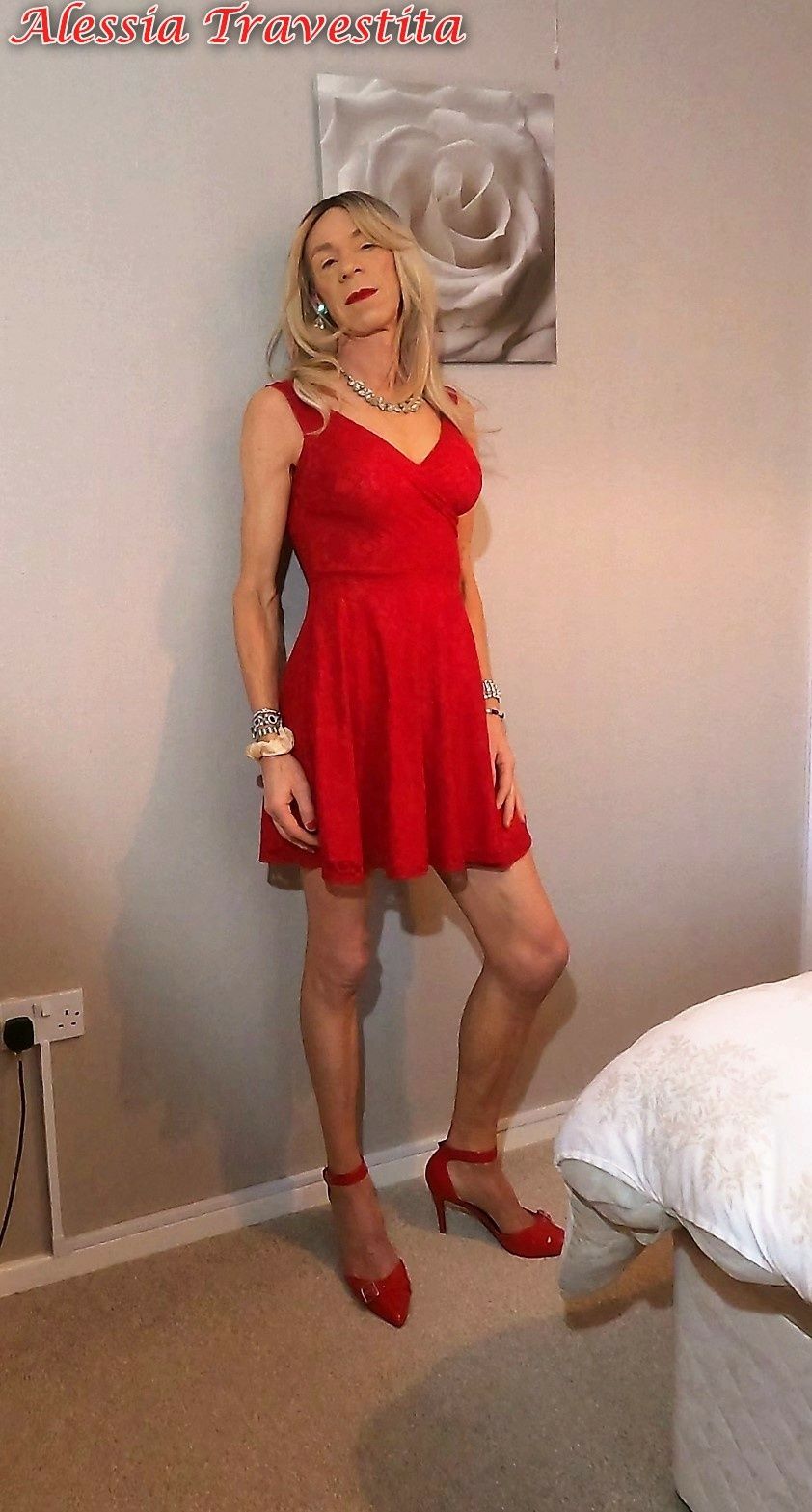65 Alessia Travestita in Flirty Red Dress #20