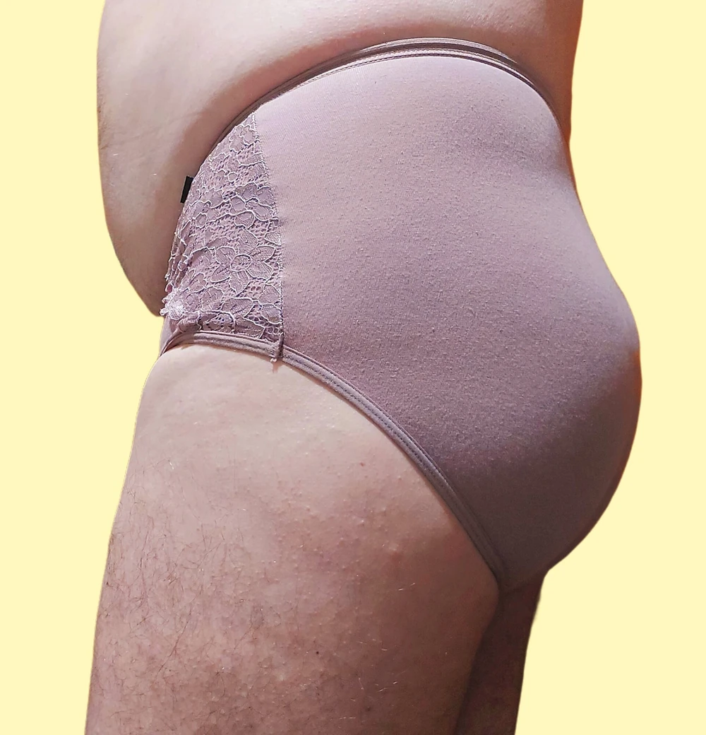 bought my wife new panties. I try them on after her first we #6