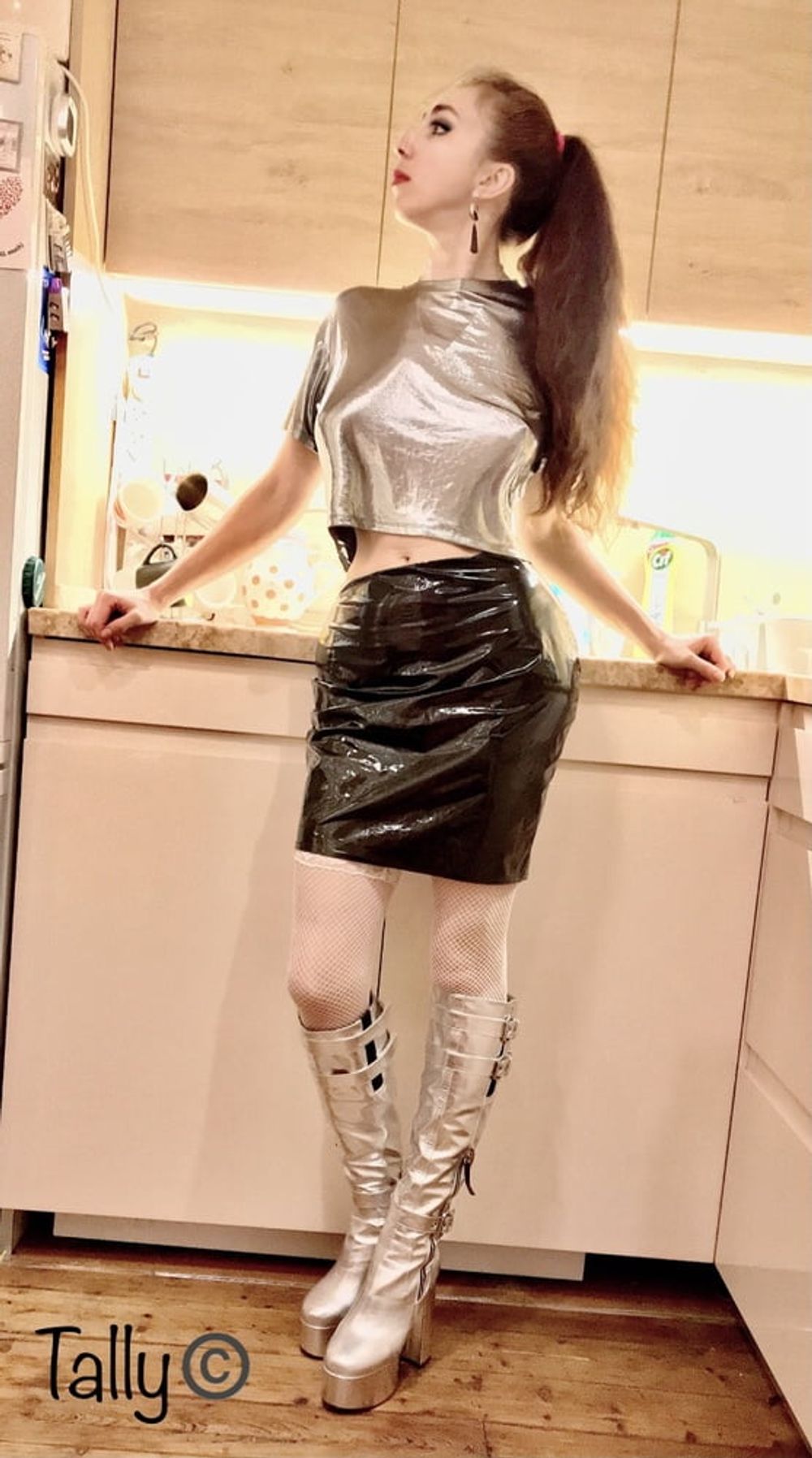 Sexy Tally in Silver boots  #2