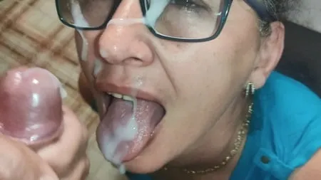 cumshot in mouth and on the face         