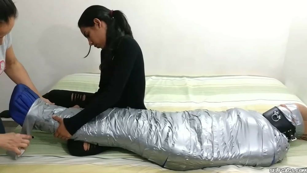 Sexy Girl Trapped In Ultra Tight Layered Mummification #14