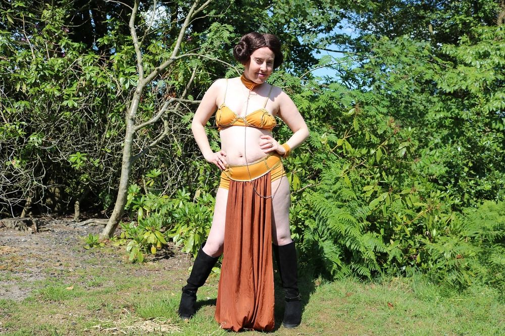 Princess Leia Organa Slave girl Cosplay in the Garden #12