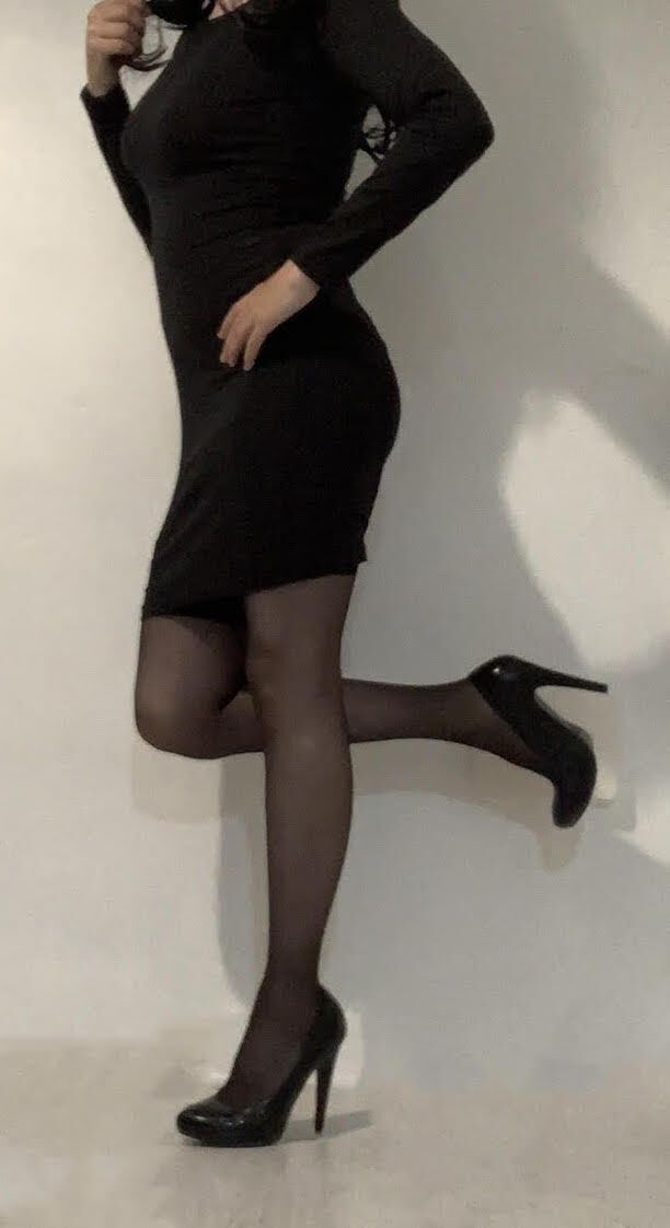 BLACK DRESS AND STOCKINGS #14