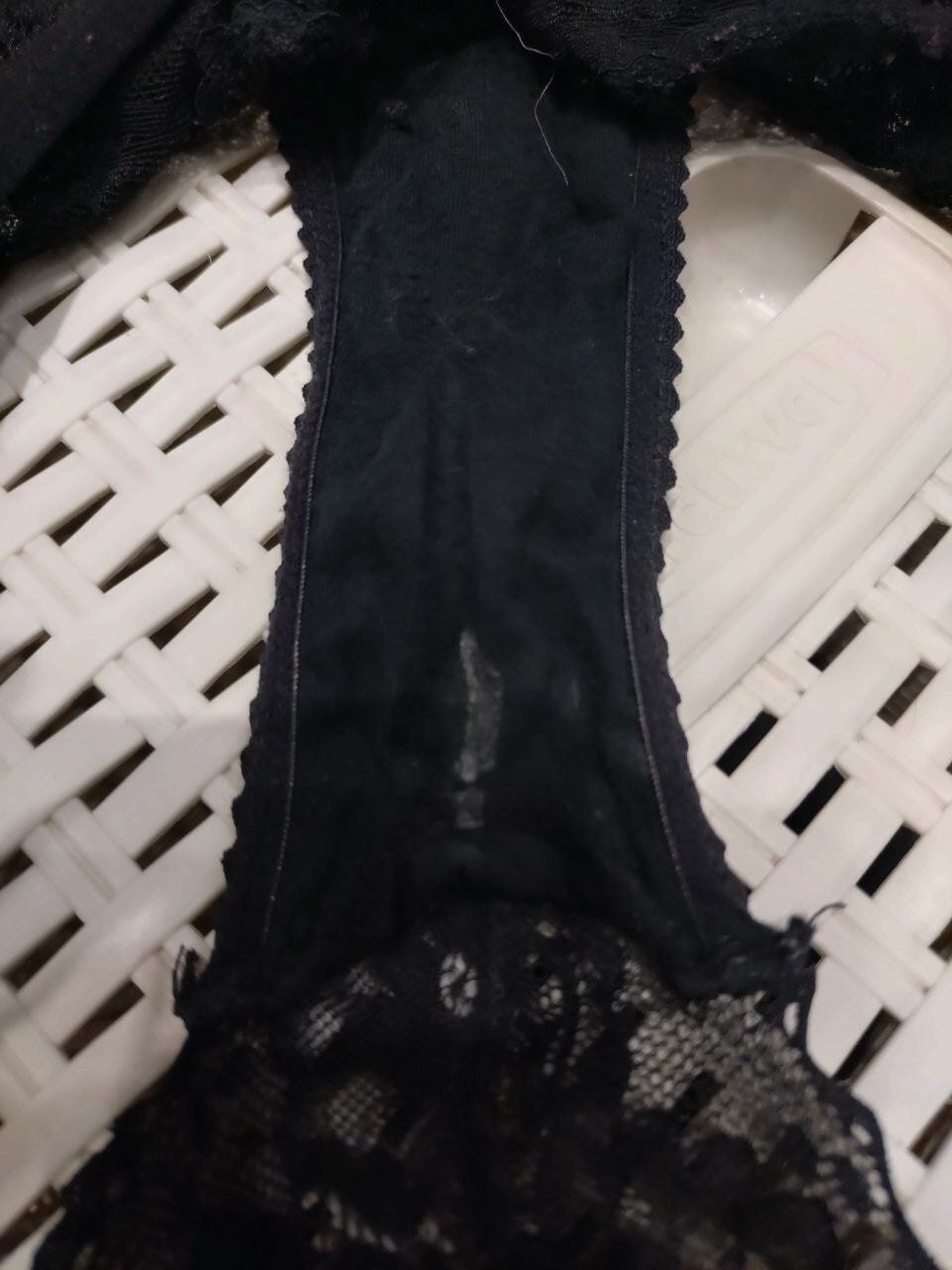 sperm on panties.  worn all day
