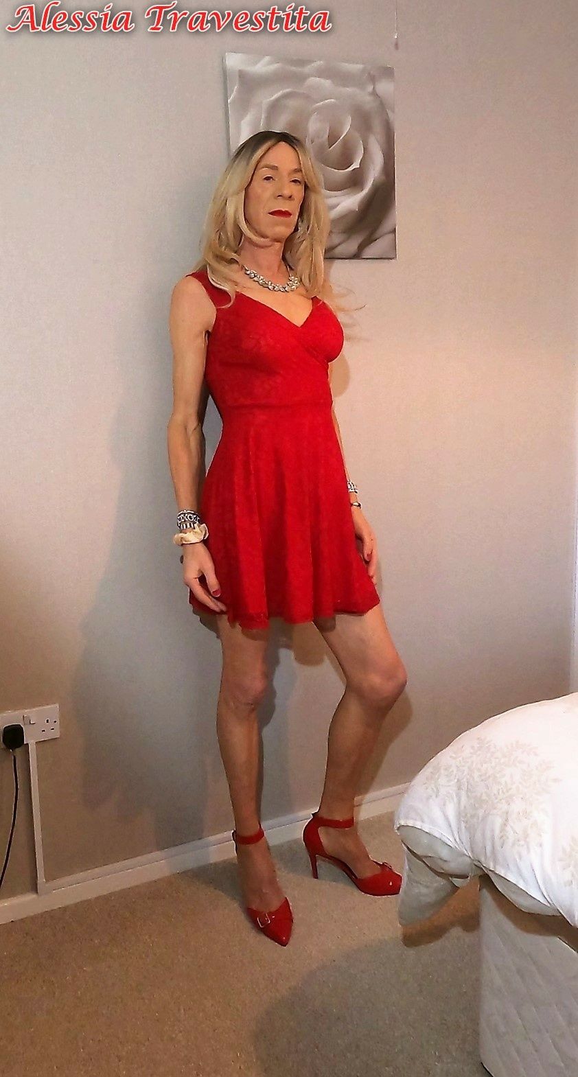 65 Alessia Travestita in Flirty Red Dress #18