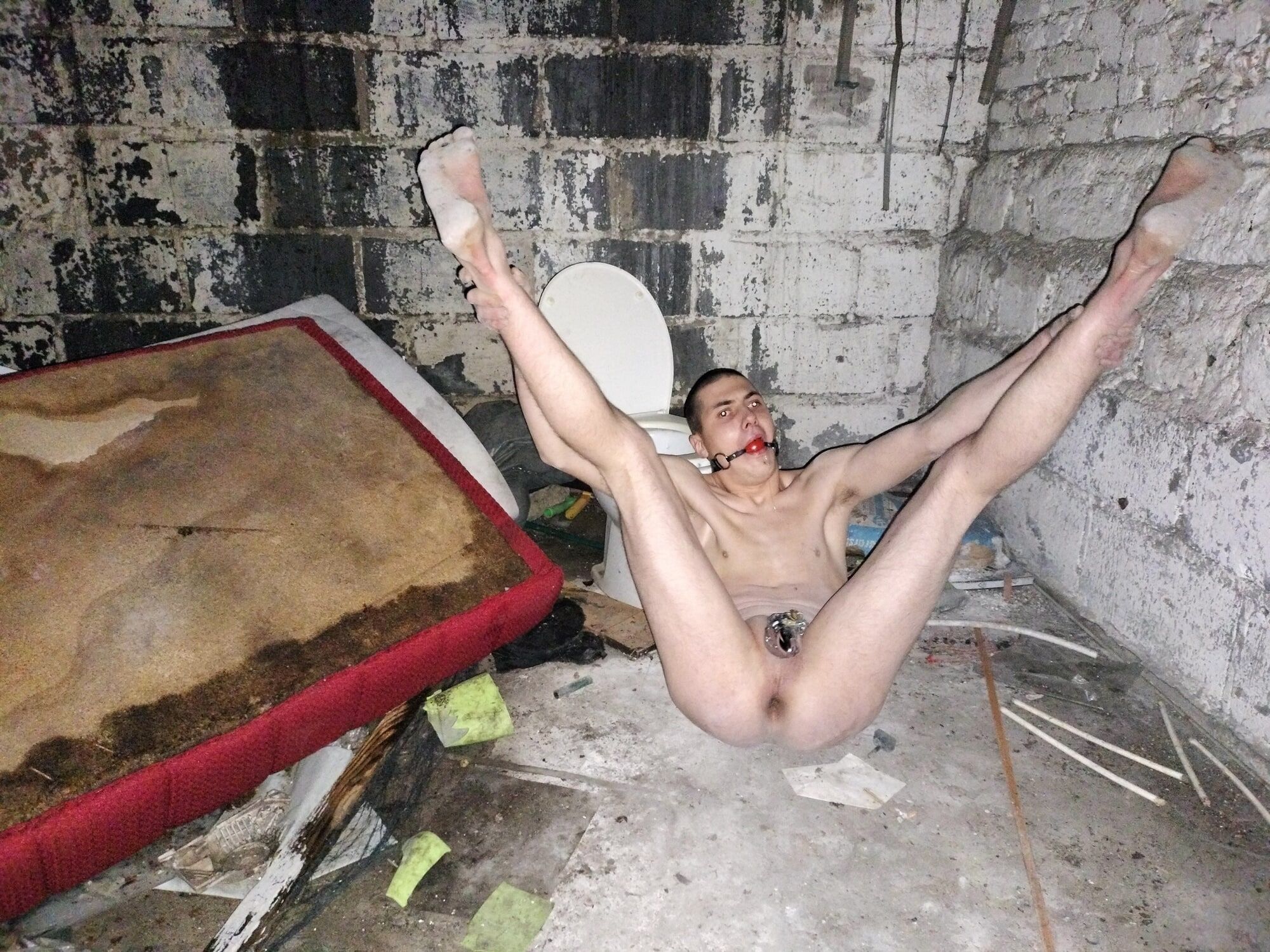 Young GAY slave in abandoned place 3 #4