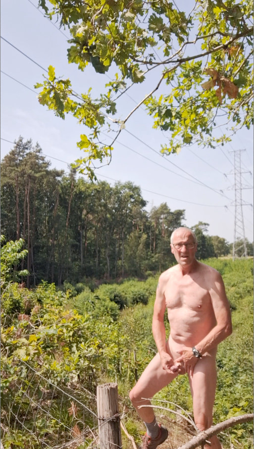 GRANDPA EXHIBITIONIST PUBLIC WOODS CRUISING CUMSHOT  #25