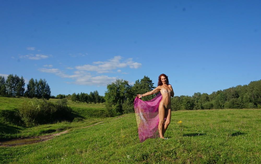 Hill and Pink Shawl #22