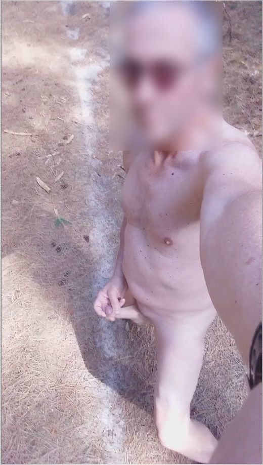 exhibitionist naked jerking cumshot in the woods #53