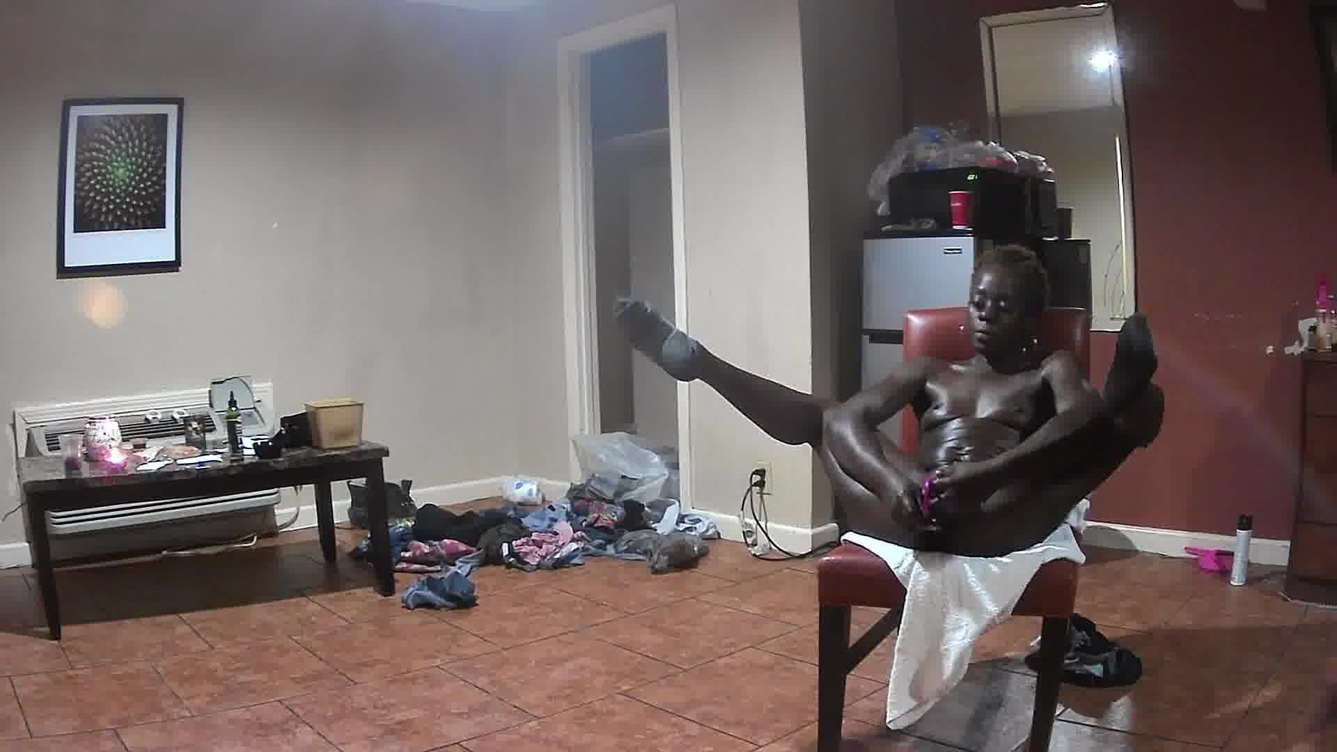 Sexy Chocolate milf Completely Nude Petite Spinner #57