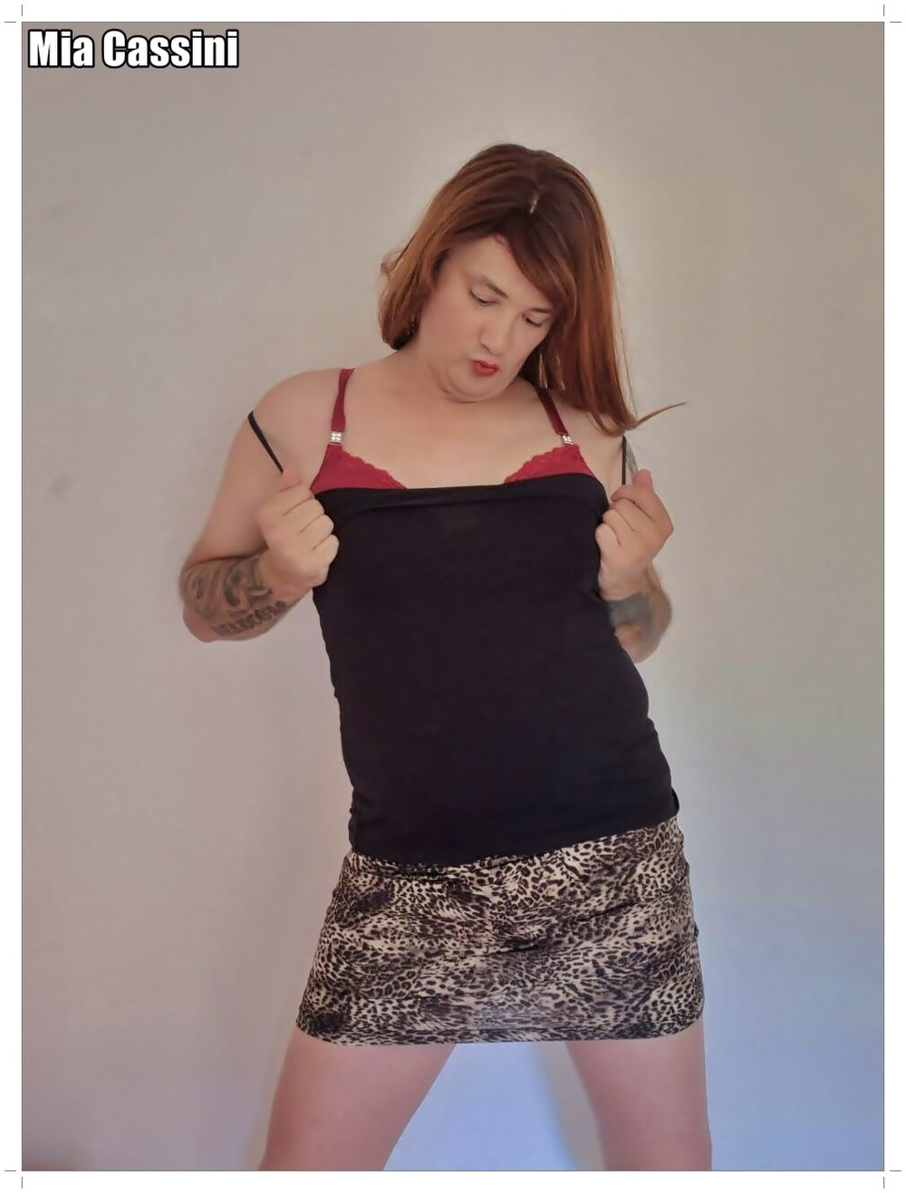 Leopard Miniskirt, different Tops #12