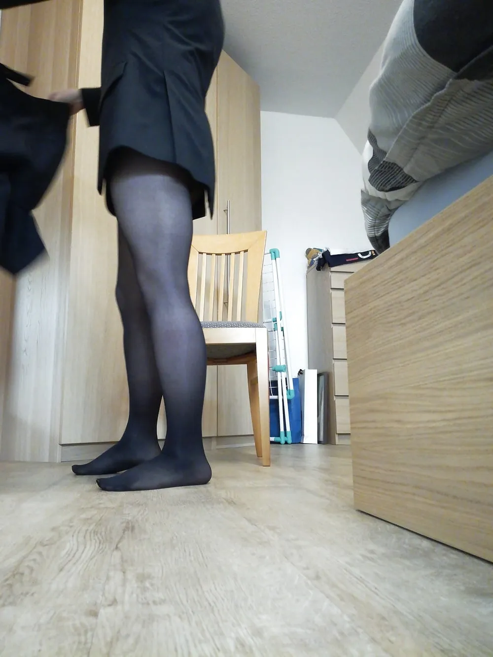 Wearing my black pantyhose again #43