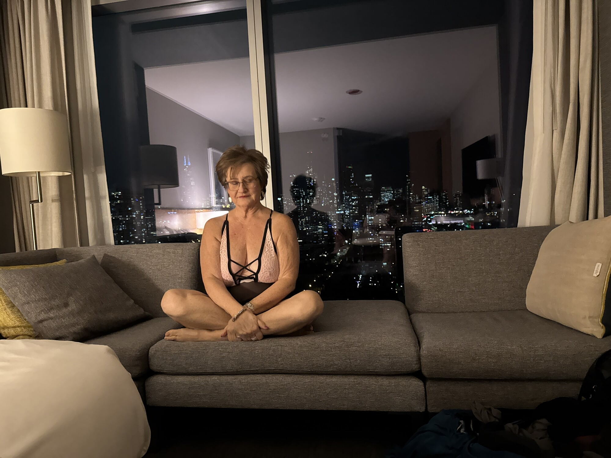 70yo Gilf SassyVal Shows Off in a Hotel Room #28
