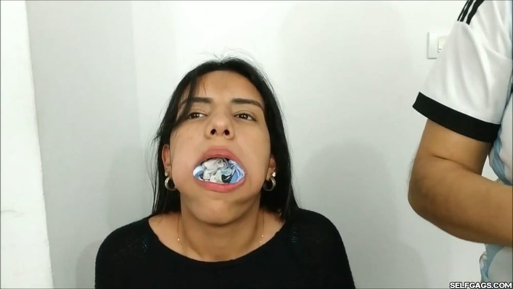 Gagged With 10 Socks And Clear Tape Gag - Selfgags #6