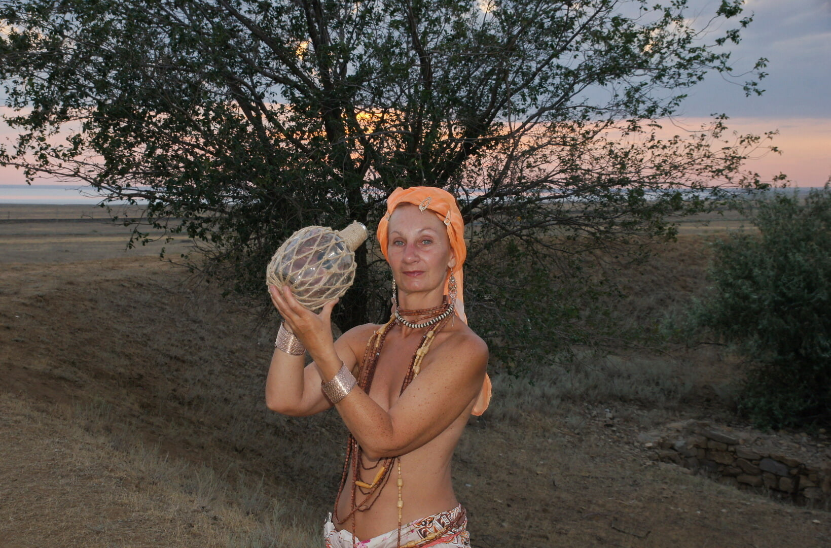 With a jug in the sunsetting sun #4