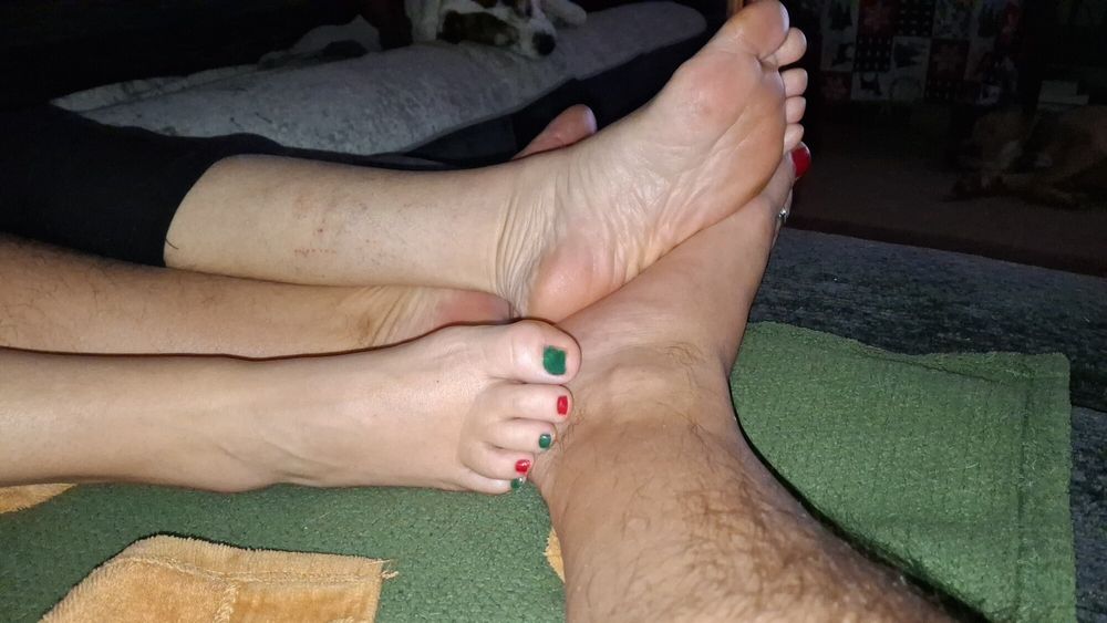 Playing footsie after our Pedicure #22