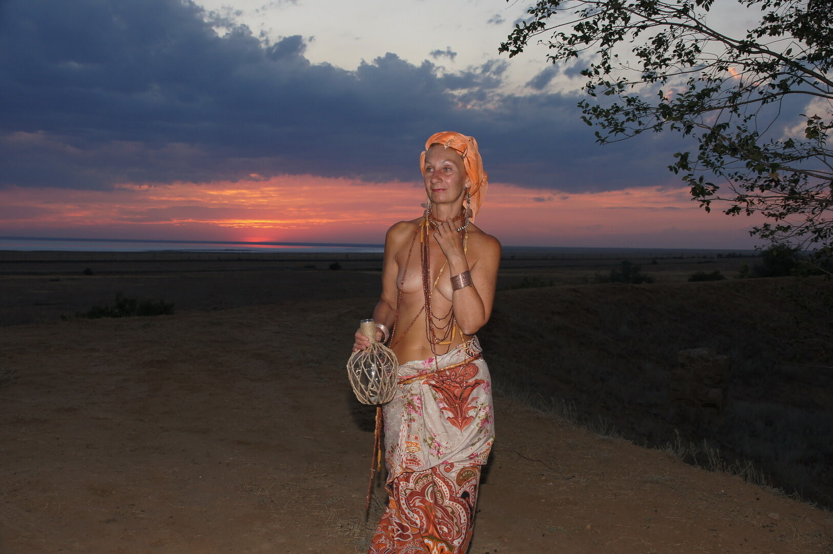 With a jug in the sunsetting sun #53