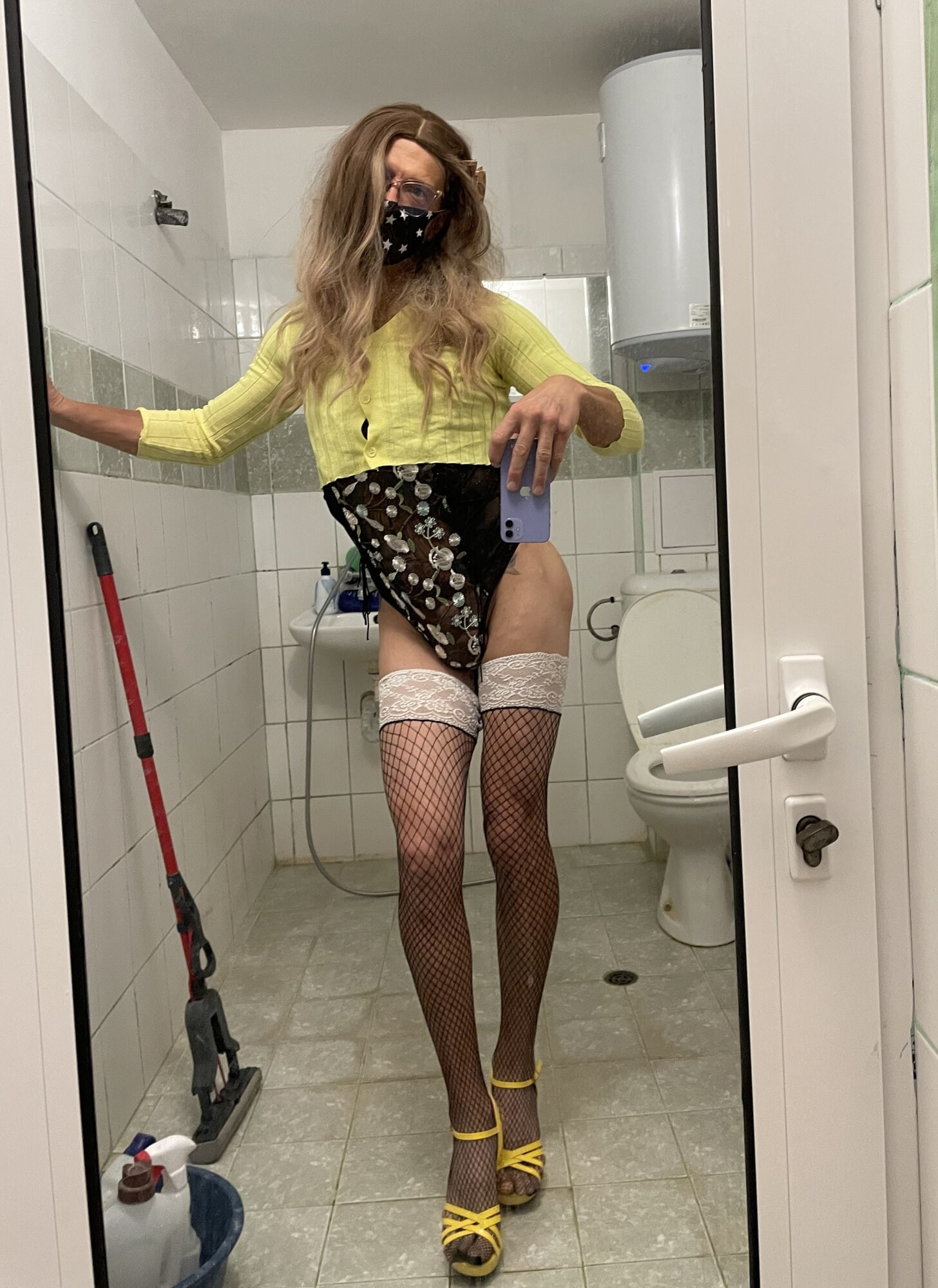 Mature Sissy in Yellow #7