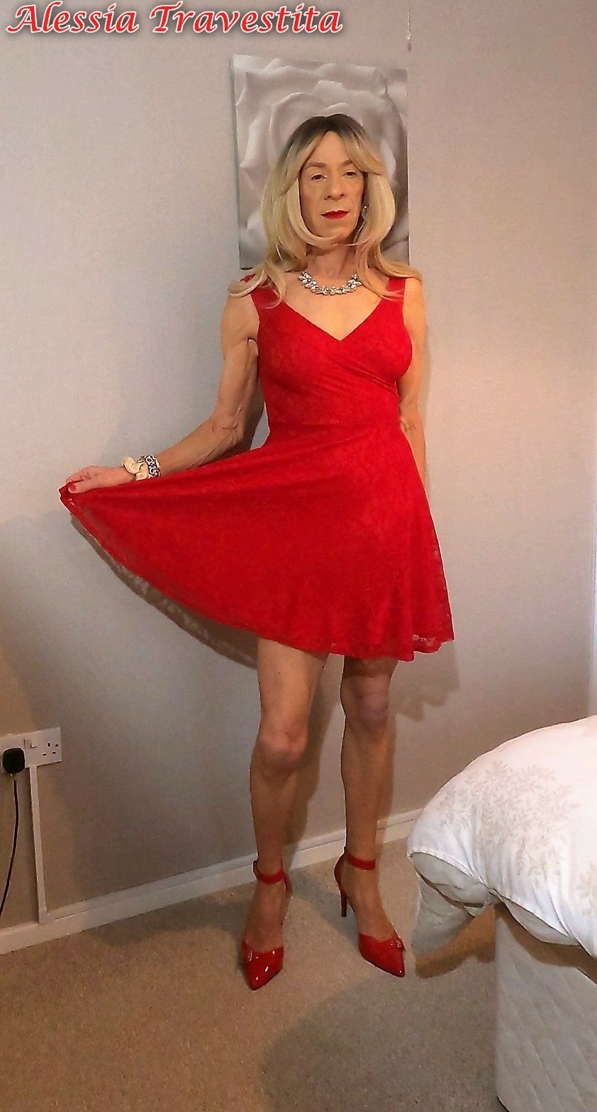 65 Alessia Travestita in Flirty Red Dress #27