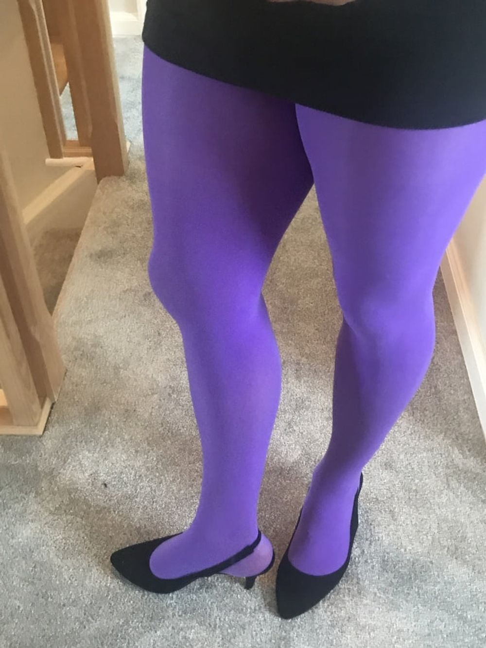 Wearing Purple tights pantyhose #51