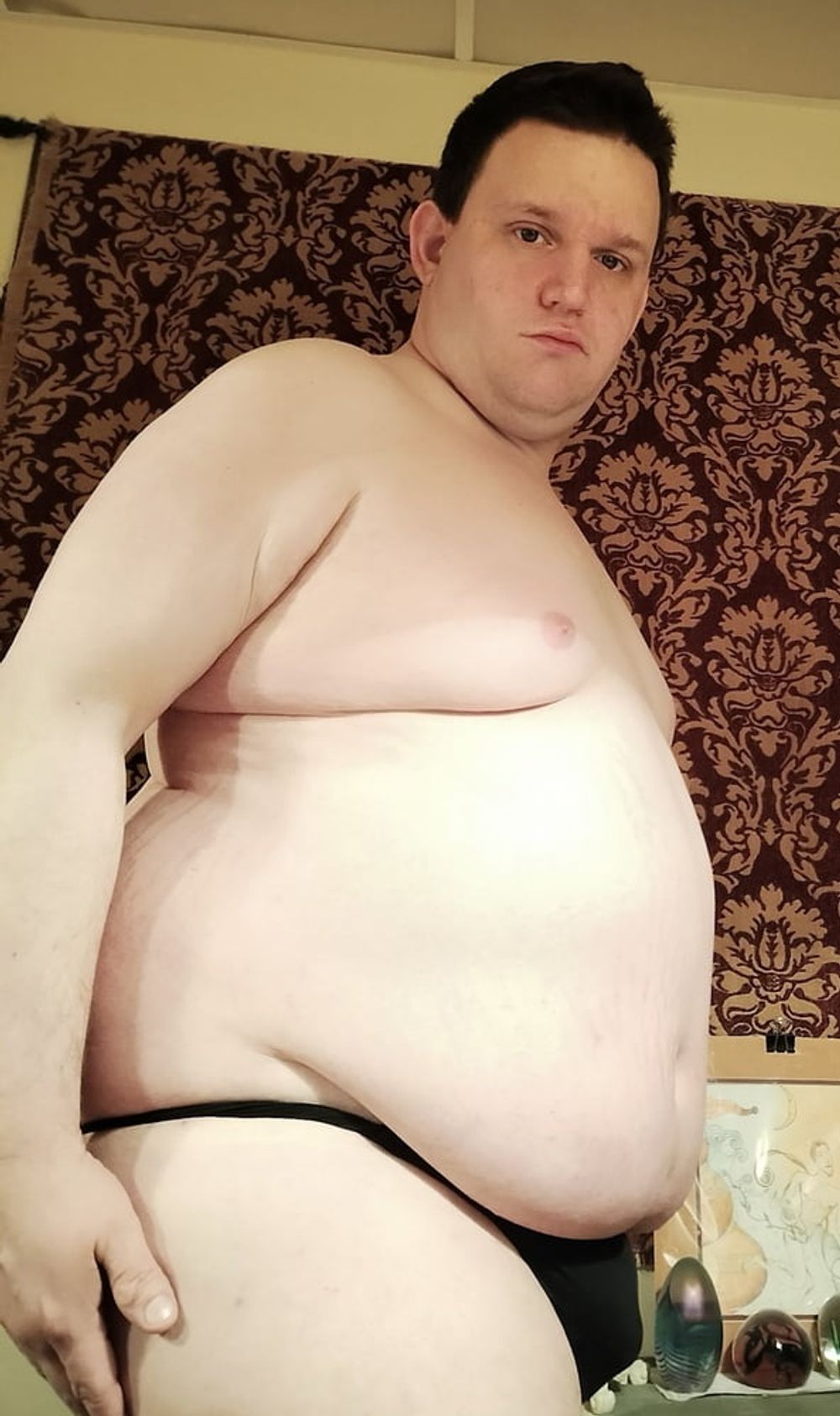 Black thong on smooth chubby gay big boy Jacob gay chub cub #12