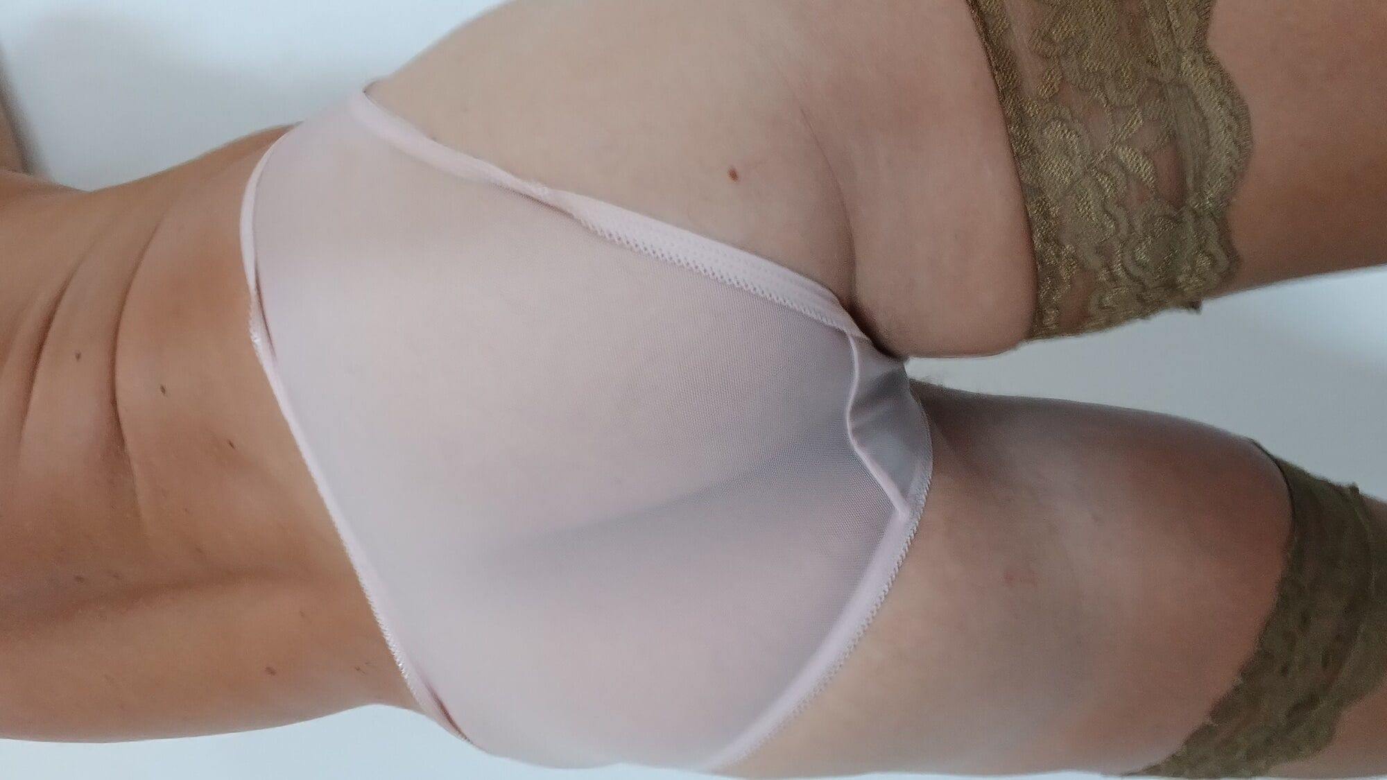 flesh-colored pantyhose and transparent pink pantie  #22