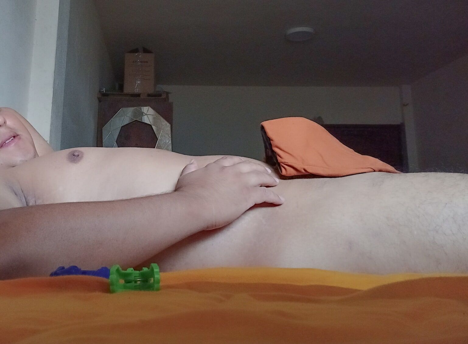 Me lying down and my penis standing - 02 (SemiNude but Nake) #21