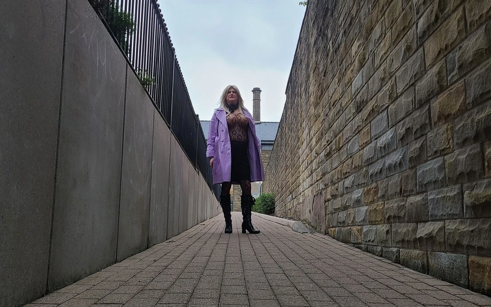 Sissy outdoors in Rawtenstall Lancashire #2