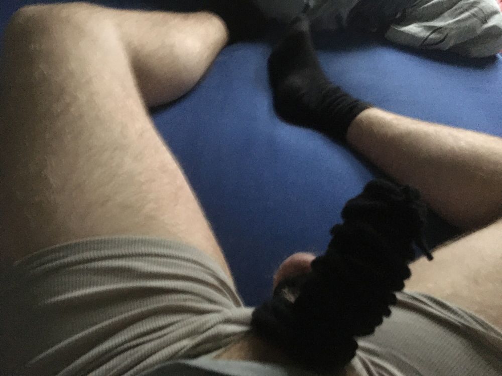 Hairy Cock And Balls Bound With Long Cord  #43