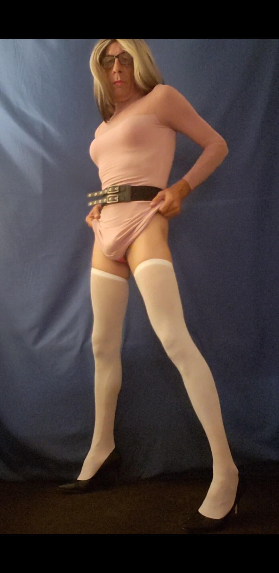 Sandy takes 2 cocks in in purple dress #9