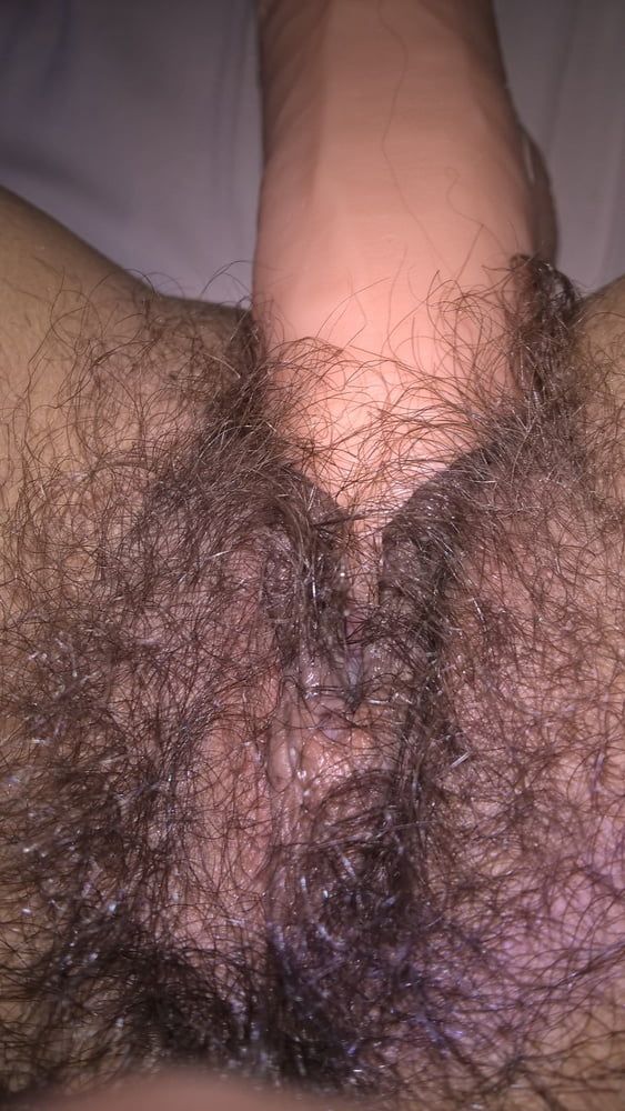 Hairy Mature Wife JoyTwoSex Selfies Big Dildo #9
