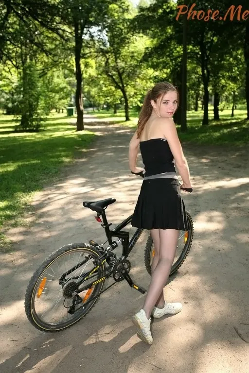 Sexy Eighteen year old wearing mini skirt and pantyhose