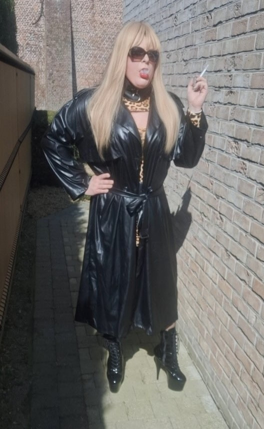 Smoking in black coat #10