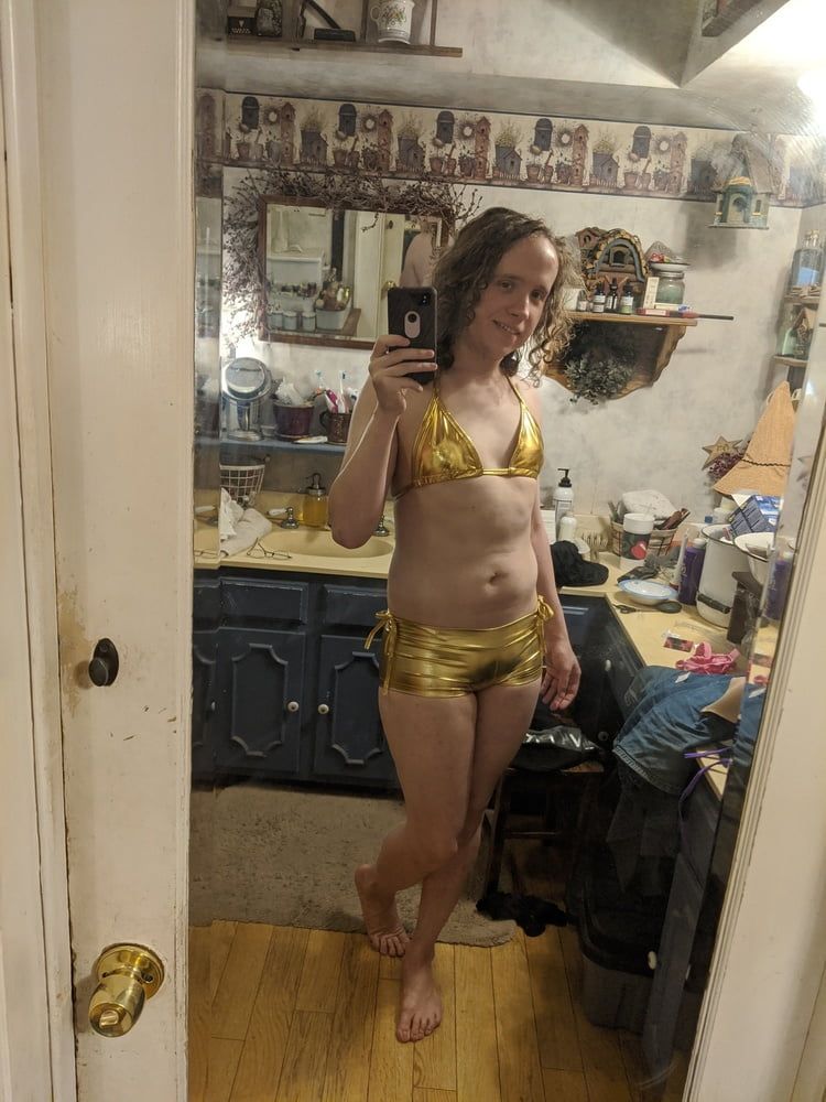 Gold Bikini and Shorts #34