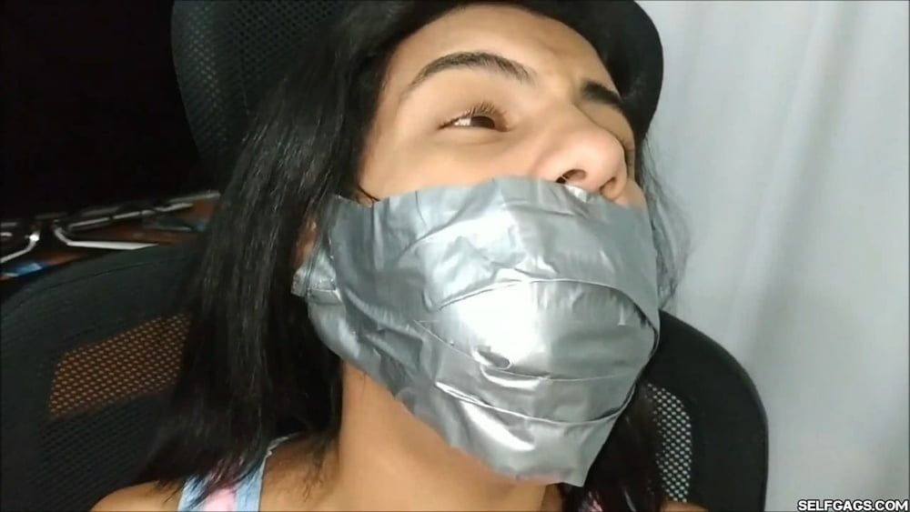 Babysitter Hogtied With Shoe Tied To Her Face - Selfgags #10