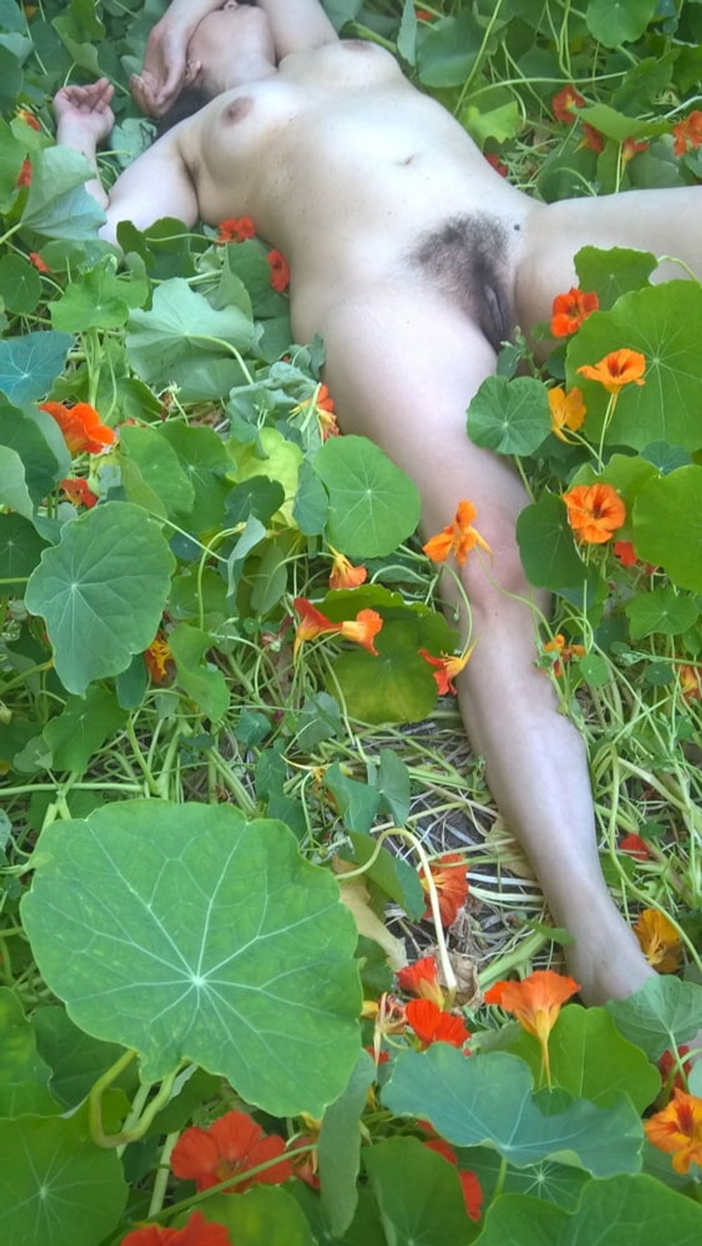 Hairy Milf JoyTwoSex With Flowers #17