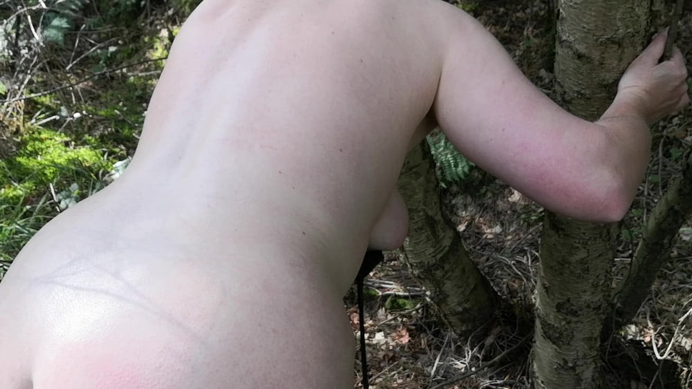 Naked Tits and Ass whipping in woods #16