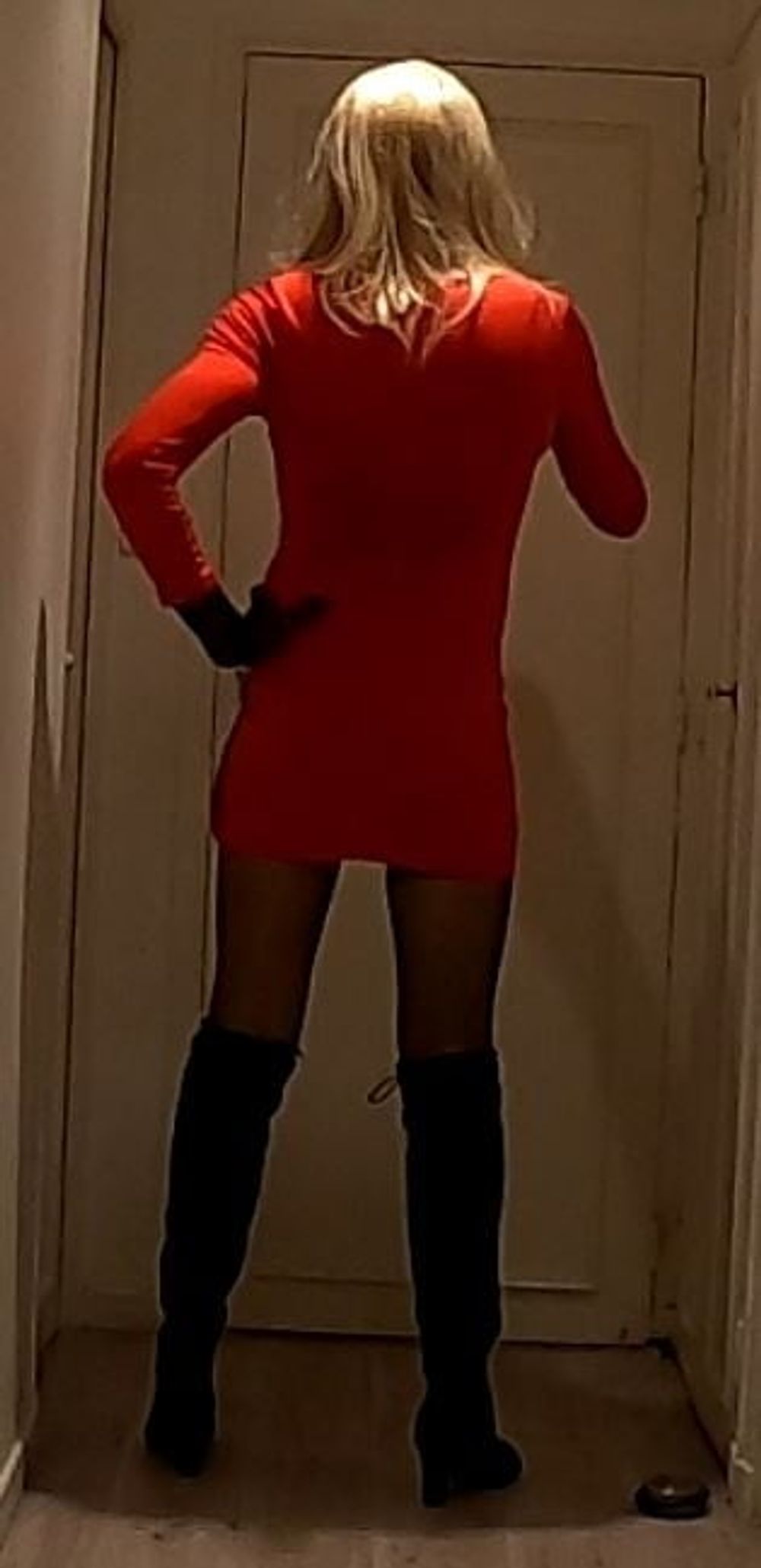 Anal in red dress #2