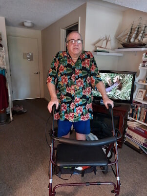 Myself with Rollator walker.