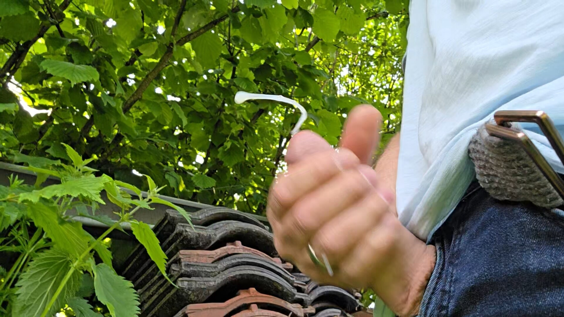 My big fat cock: playing outside and cumming! #12