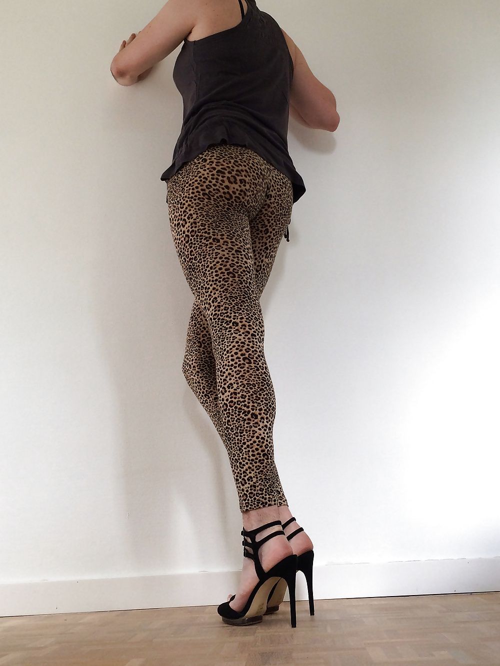 Leopard leggings & black thong #12