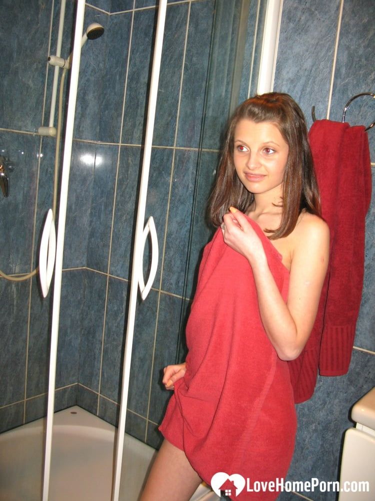Cute teen posing naked for the camera #4