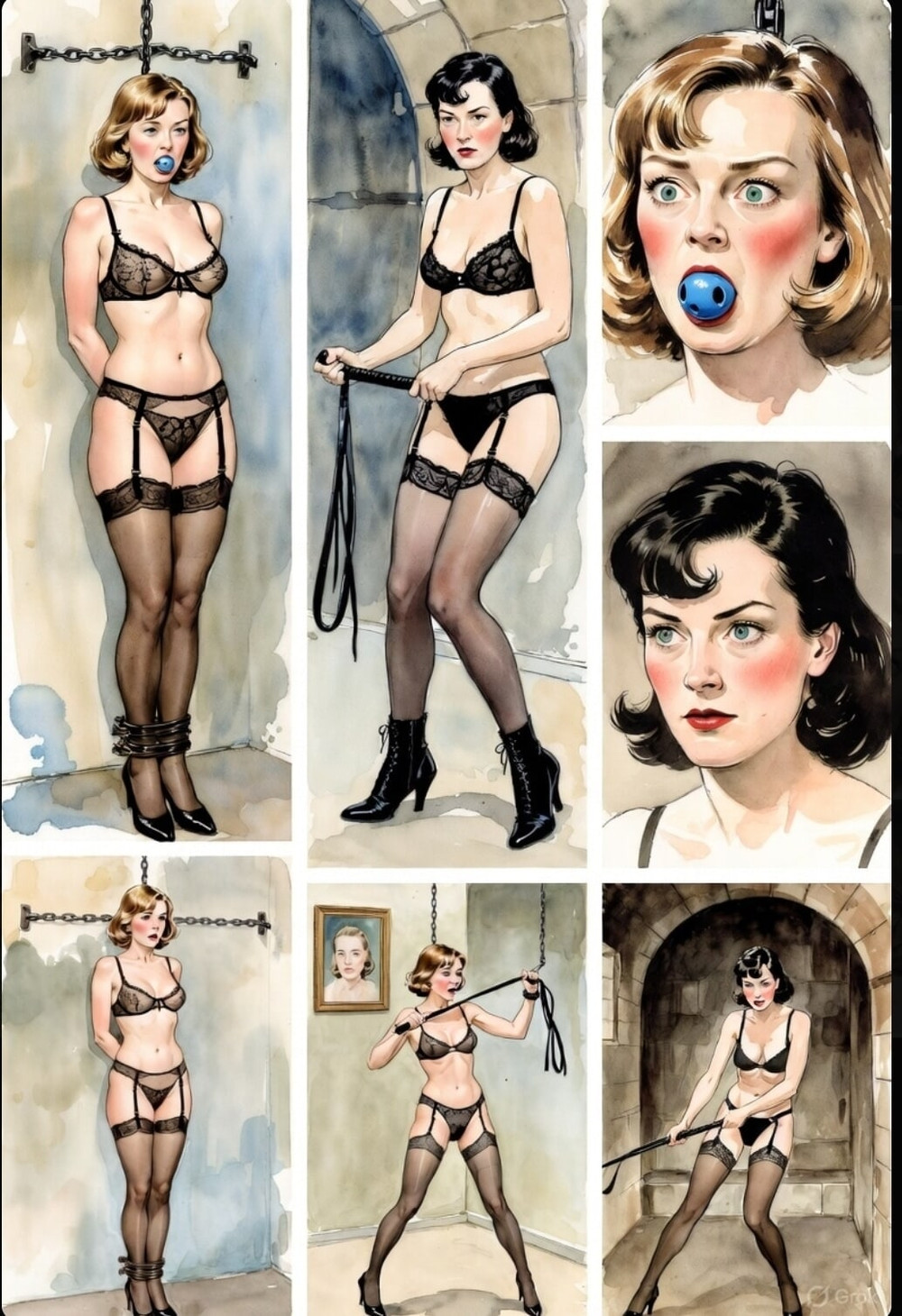 Pixwhores Experimental Enhanced: Watercolour fantasies #4