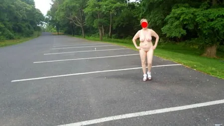 naked parking lot walk         