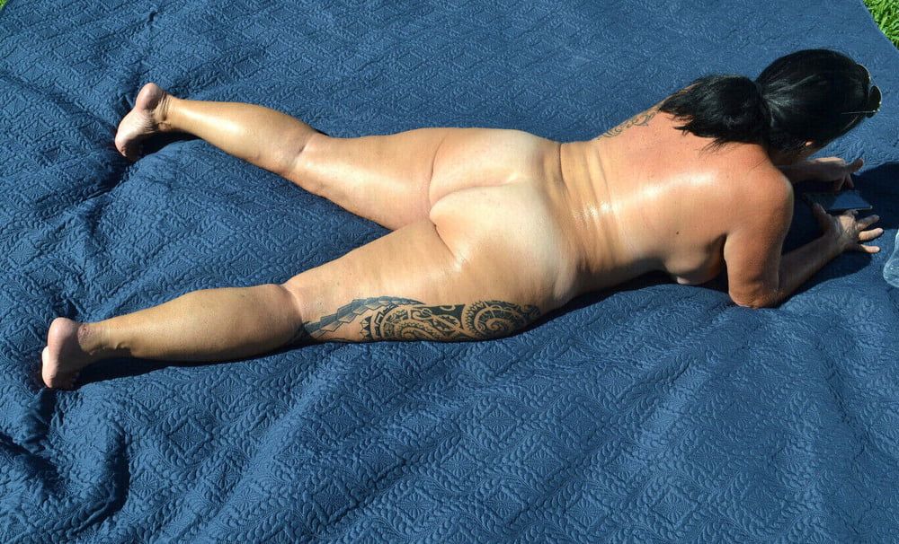 Fuck Toy Sunbathing in Yard #2