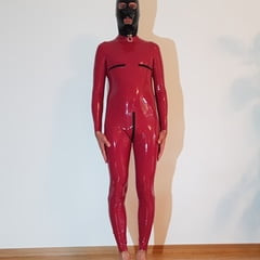 In latex catsuit