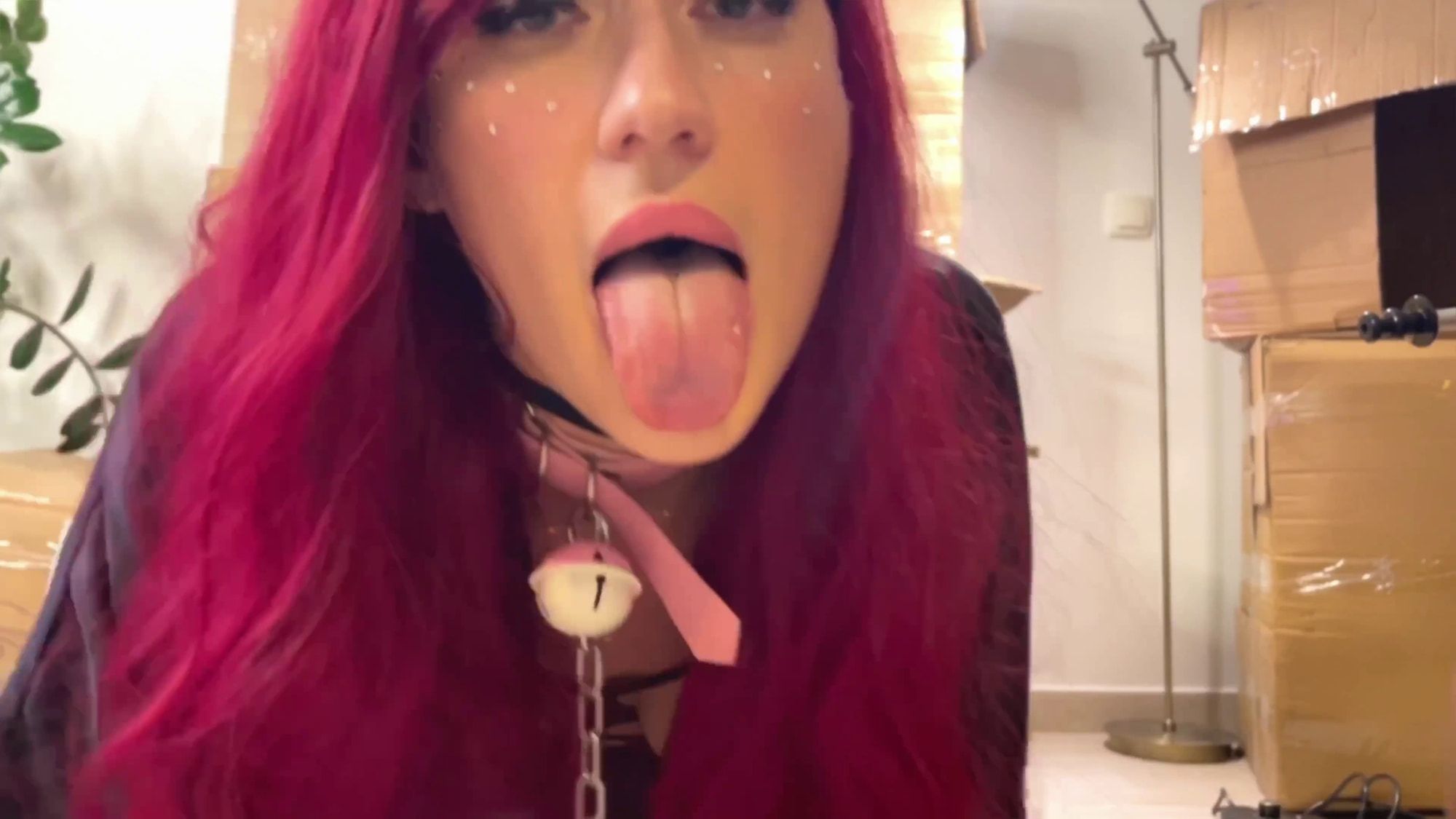Cosplay Sexy Hot Blowjob with Funny Faces of a Teen Redhead  #17