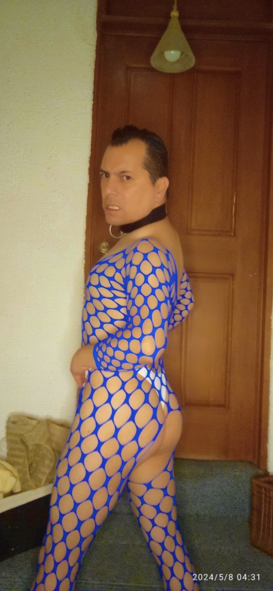 My new blue fishnet lingerie  #15