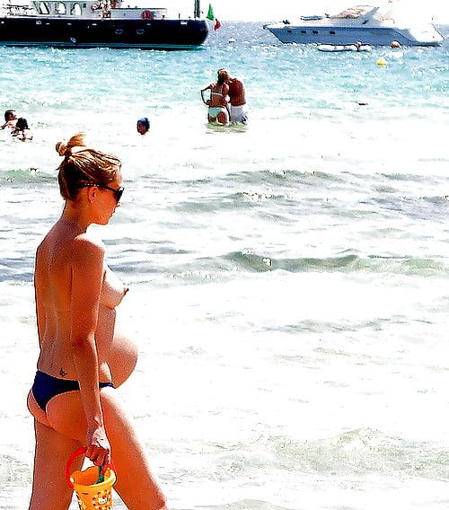 Pregnant Nudist on Beach #4