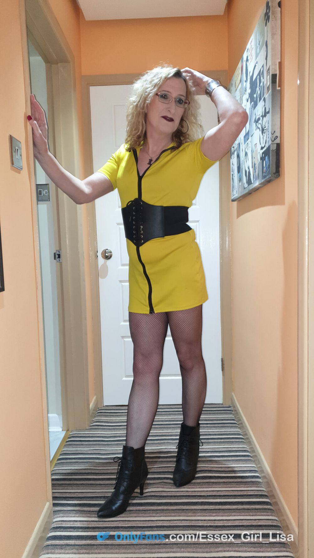 English MILF Lisa - Minidress and bodystockings #2